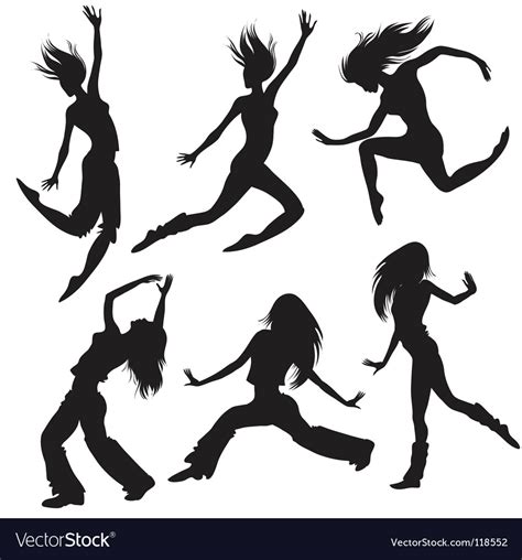 Modern Dancers Silhouette Royalty Free Vector Image