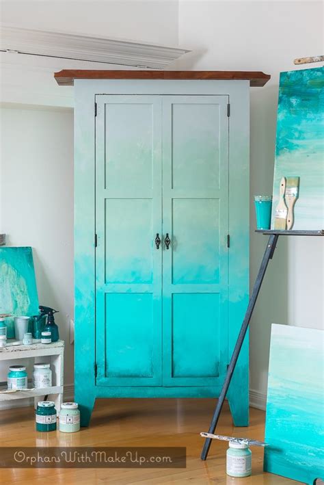 Easy OmbrÉ Armoire Makeover Orphans With Makeup Hand Painted