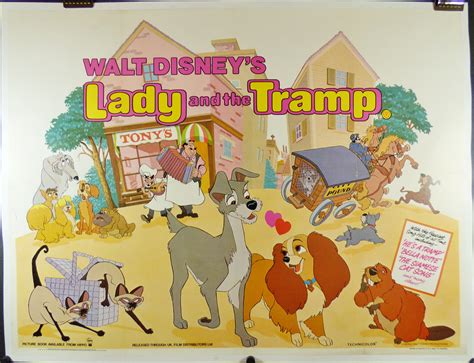 Lady And The Tramp Original Vintage Disney Movie Poster