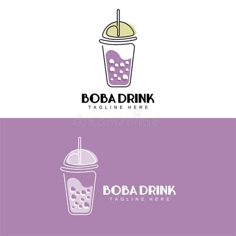 Boba Drink Logo Design Modern Jelly Drink Bubble Vector Boba Drink
