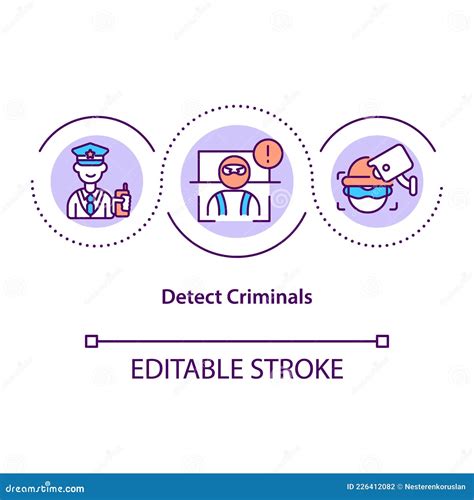 Detect Criminals Concept Icon Stock Vector - Illustration of security