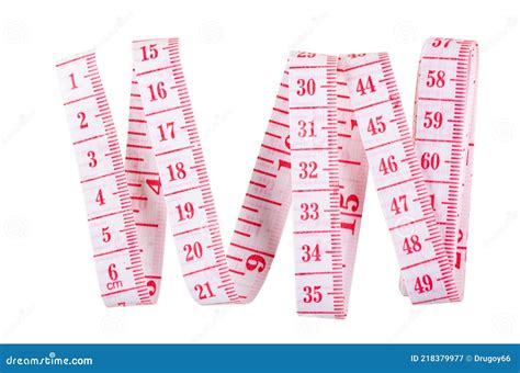 Measure Tape With Centimeter And Inch Scale Isolated On White Top View