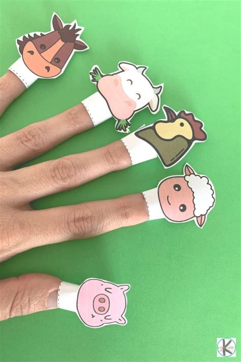 🐴🐄🐷🐔 Free Printable Farm Animal Finger Puppets
