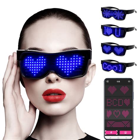 Leadleds Led Glow Sunglasses Bluetooth App Connected Smart Up Glasses