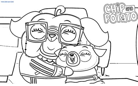Cute Chip And Potato Coloring Page Kids N Printable Coloring Book