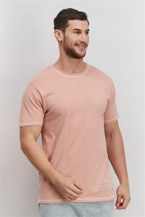 Southpole Men Crew Neck Short Sleeves Plain T Shirt Pink Brands For Less