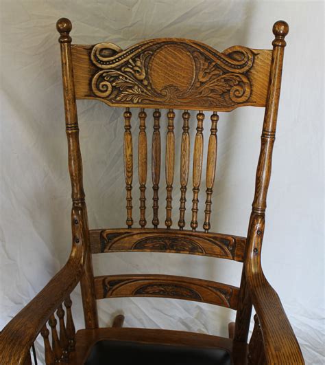 Bargain John S Antiques Antique Oak Carved Back Rocking Chair