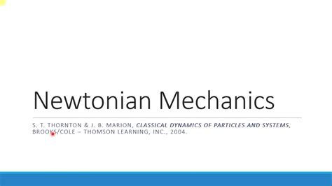 Chapter 2 Newtonian Mechanics Single Particle Youtube