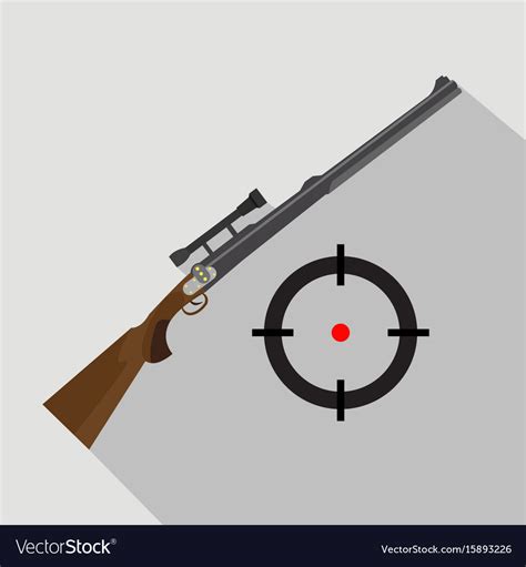 Sniper Scope Rifle Isolated Flat And Cartoon Vector Image