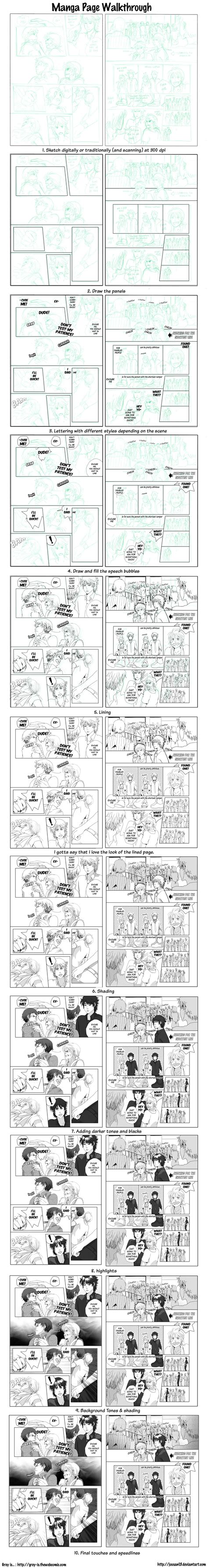 Manga Page Process By Deejuusan On Deviantart Comic Tutorial Manga Drawing Tutorials Comic