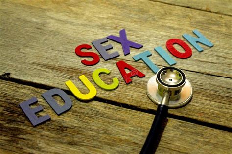Word Sex Education Colorful Wooden Alphabet Letters Set On Wooden Background Education Concept