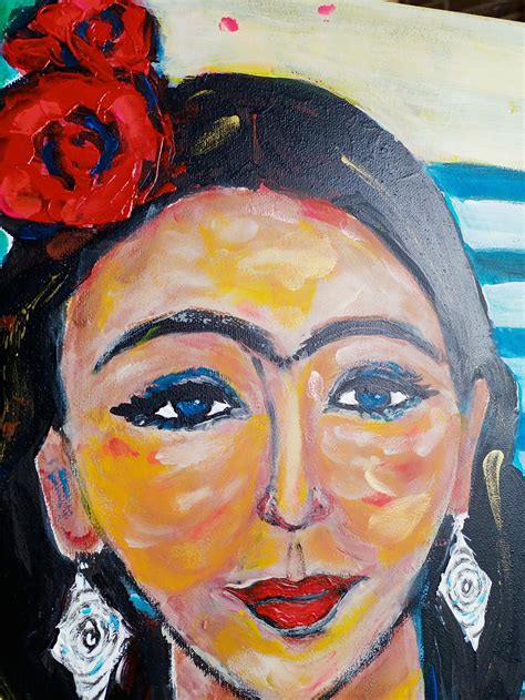 Frida Kahlo Painting Original Art Naked Exotic Portrait Etsy