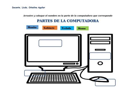 Ficha Interactiva De Partes De La Computadora Para 1° De Primaria En