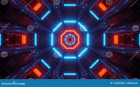 Cosmic Background With Colorful Blue And Red Laser Lights Perfect For