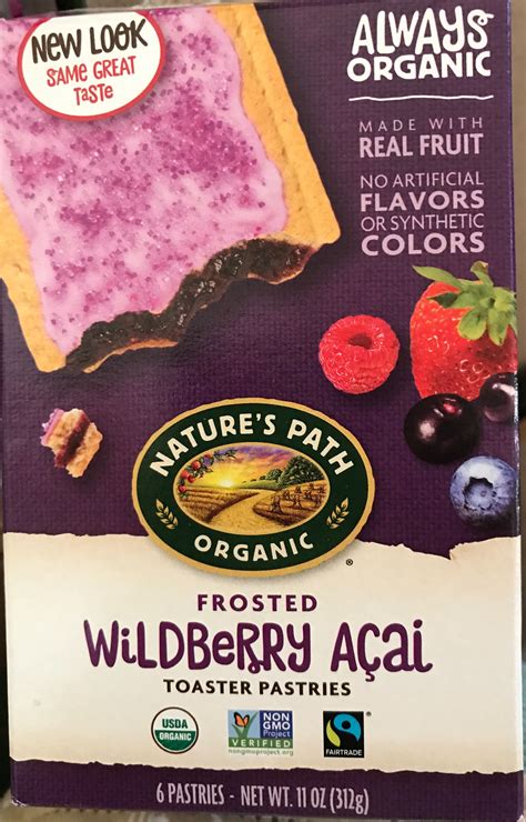Natures Path Organic Frosted Wildberry Açaí Toaster Pastries Comida