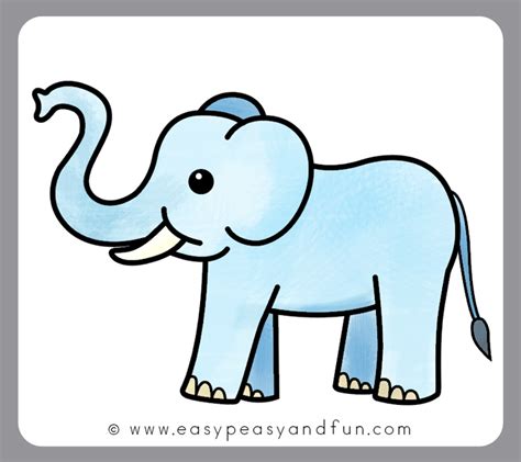 Elephant Drawing Colour Images For Kids