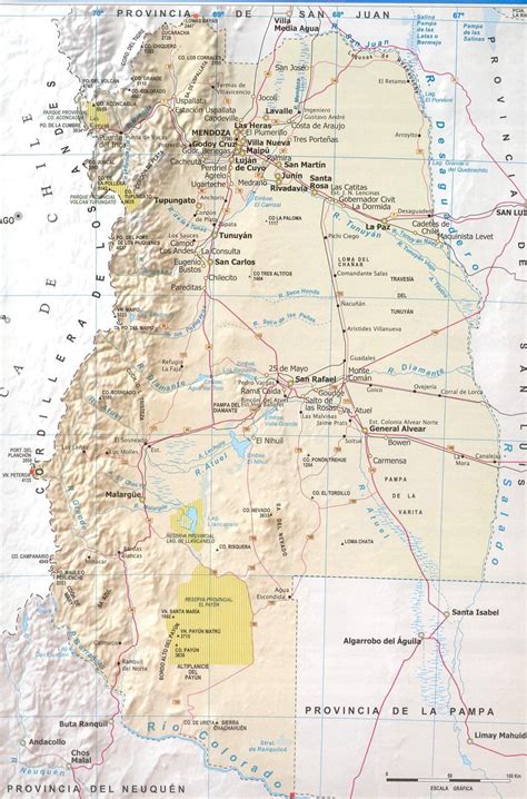 Mendoza Province Road Map - Mendoza Argentina | Mapa de argentina, Argentina, Rios de mendoza