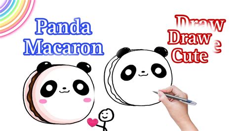 How To Draw A Cute Panda Macaron Clipartto Draw Step By Step Dl Cute