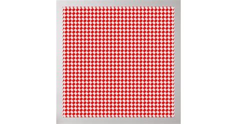 Red Checkered Picnic Tablecloth Background Poster Zazzle
