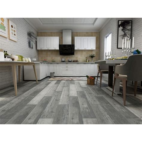 Grey Vinyl Plank Flooring Kitchen Floor Roma