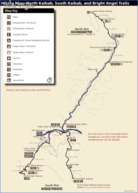 Grand Canyon Hiking Trails Map