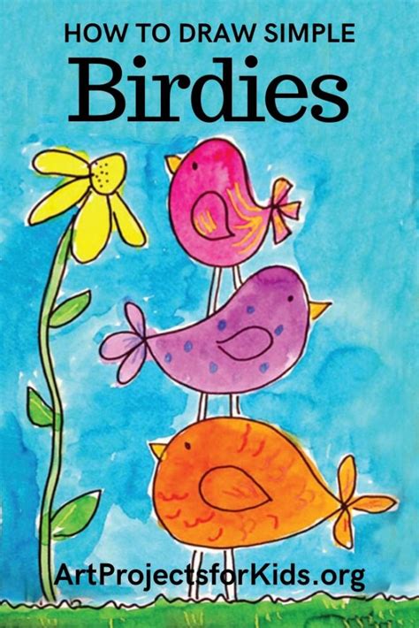 Draw Simple Birds · Art Projects For Kids Art Drawings For Kids Kids