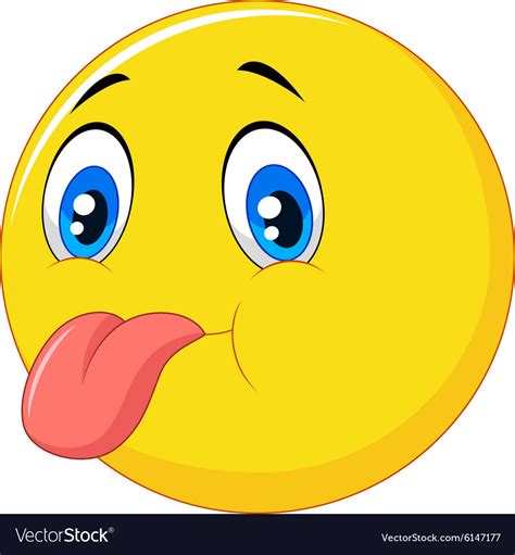 Cartoon Emoticon With Silly Face Royalty Free Vector Image