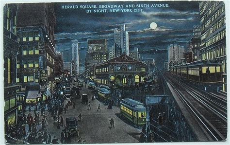 1910 Times Square In Distance Behind Herald Square Nyc Vintage Postcard