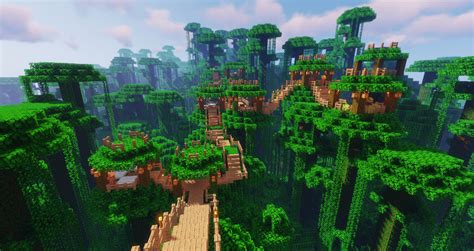 Village Minecraft Jungle Villa Design Ideas