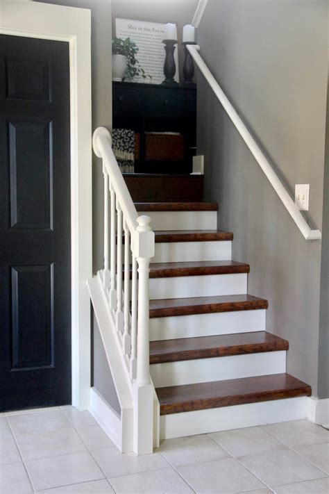 The Yellow Cape Cod Diy Staircase Makeover Tutorial With Cap A Tread Stair Covers