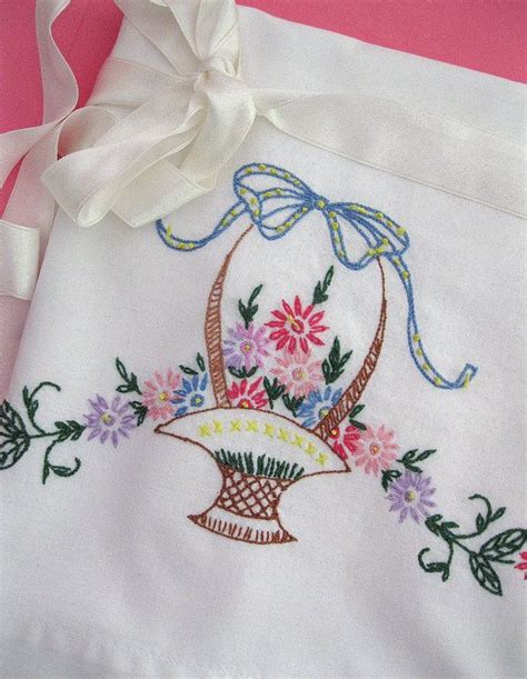 Vintage Embroidered Single Pillowcase Bedding Embroidered Flower