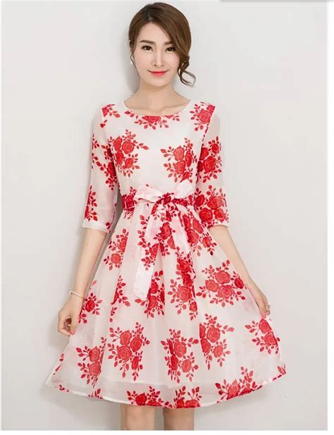 2016 New Womens Fashion Korean Design Printing Dresses Girls Casual Slim Sexy Summer Style Lady