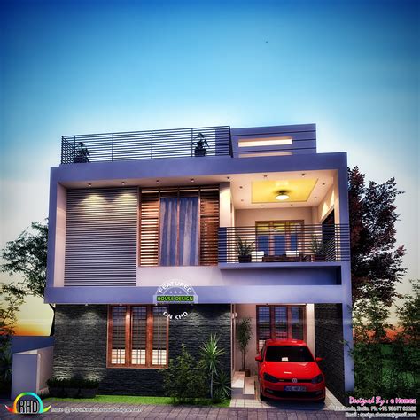 4 Bedroom Contemporary 1600 Sq Ft Kerala Home Design And Floor Plans