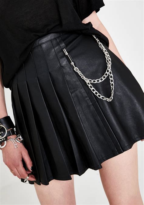 Current Mood Pleated Mini Skirt Chain Dolls Kill