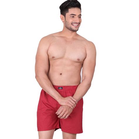 Liverpool Thigh Length Mens Red Cotton Boxer Shorts Size Medium At Rs