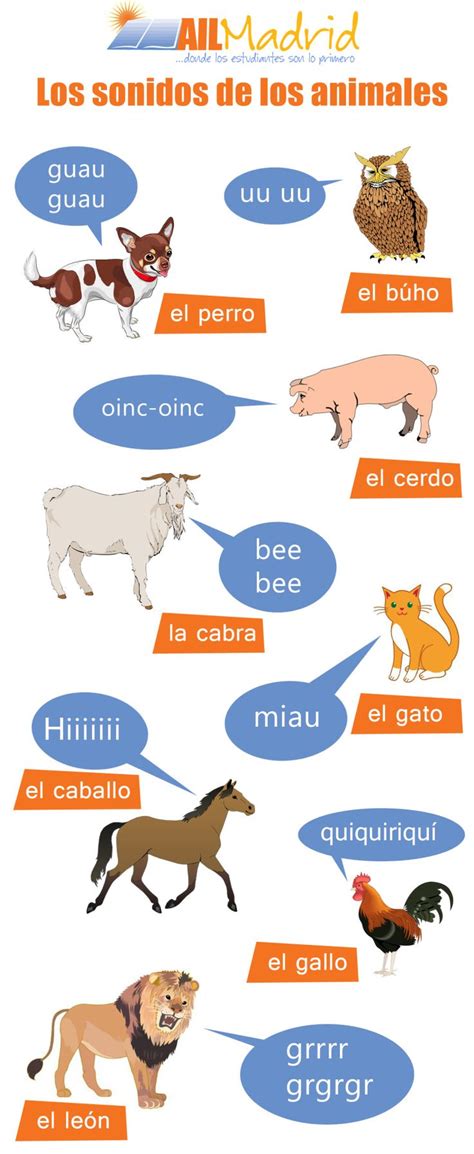 Los Sonidos De Los Animales Ele Los Animales Clase De Español