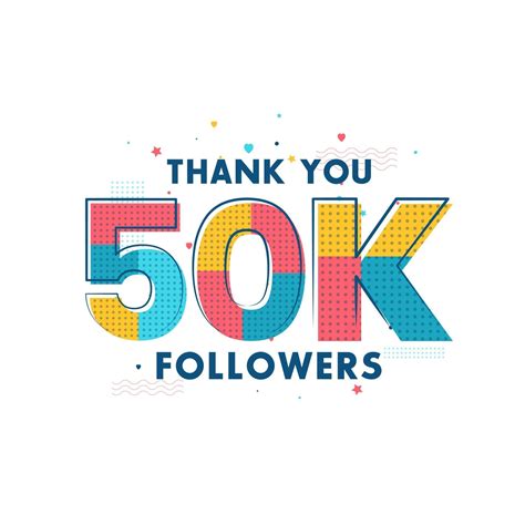 Thank You 50k Followers Celebration Greeting Card For 50000 Social