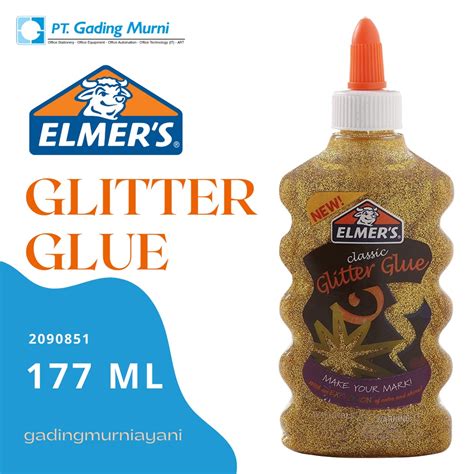 Jual Elmers Classic Glitter Glue Gold 6 Fl Oz 177ml Shopee Indonesia