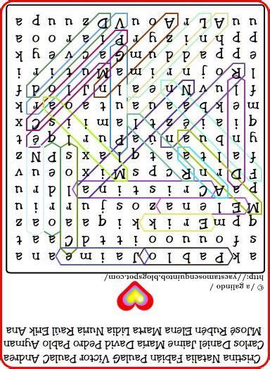 Sopa De Letras Con Los Nombres De La Clase El Quinto Nivel