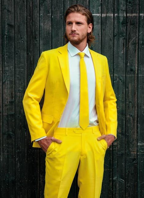 Elegant Brand Yellow Man Suit 2018 Bespoke Two Pieces Formal Wedding
