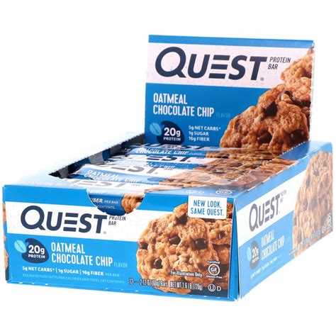 Quest Nutrition Protein Bar Oatmeal Chocolate Chip 12 Bars 212 Oz