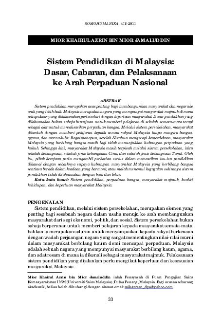 Isu pendidikan di malaysia (pendidikan orang asli). (PDF) Sistem Pendidikan di Malaysia | Nurul Zukfli ...