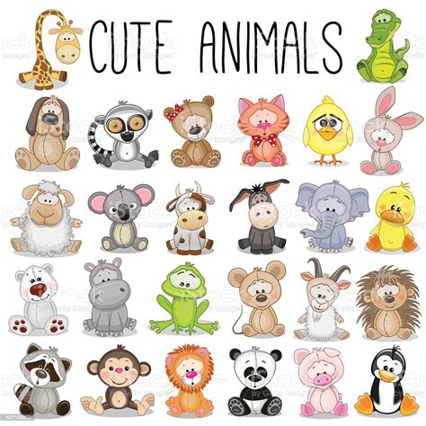 Set Of Cute Animals Stock Illustration Download Image Now Animal