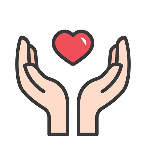 Donate And Charity Flat Color Icon PNG Helping Hand Love PNG