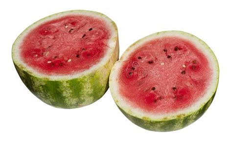 Ripe Watermelon Cut In Half Stock Photo Image Of Food Citrullus