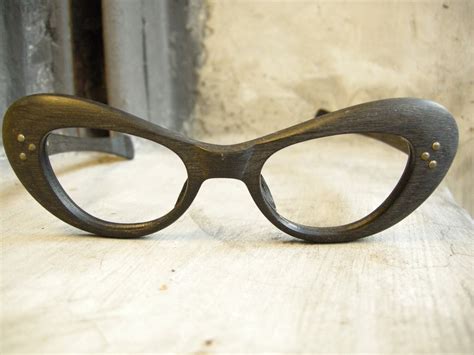 Vintage Eyeglasses By Swank Made In Italy Wood Grain Texture 1960s Haute Juice