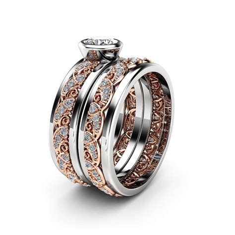 Fine diamond jewelry with custom options. Vintage Bridal Sets Rings 14K Rose Gold Diamond Ring ...