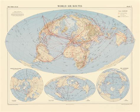 World Air Routes Vintage Maps Surfaceview