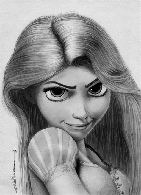 Rapunzel Pencil Drawing