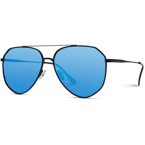 Flat Lens Geometric Modern Aviator Sunglasses Metal Frame High Quality Aviator Sunglasses With